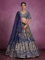 Blue royal tapestry women lehenga choli