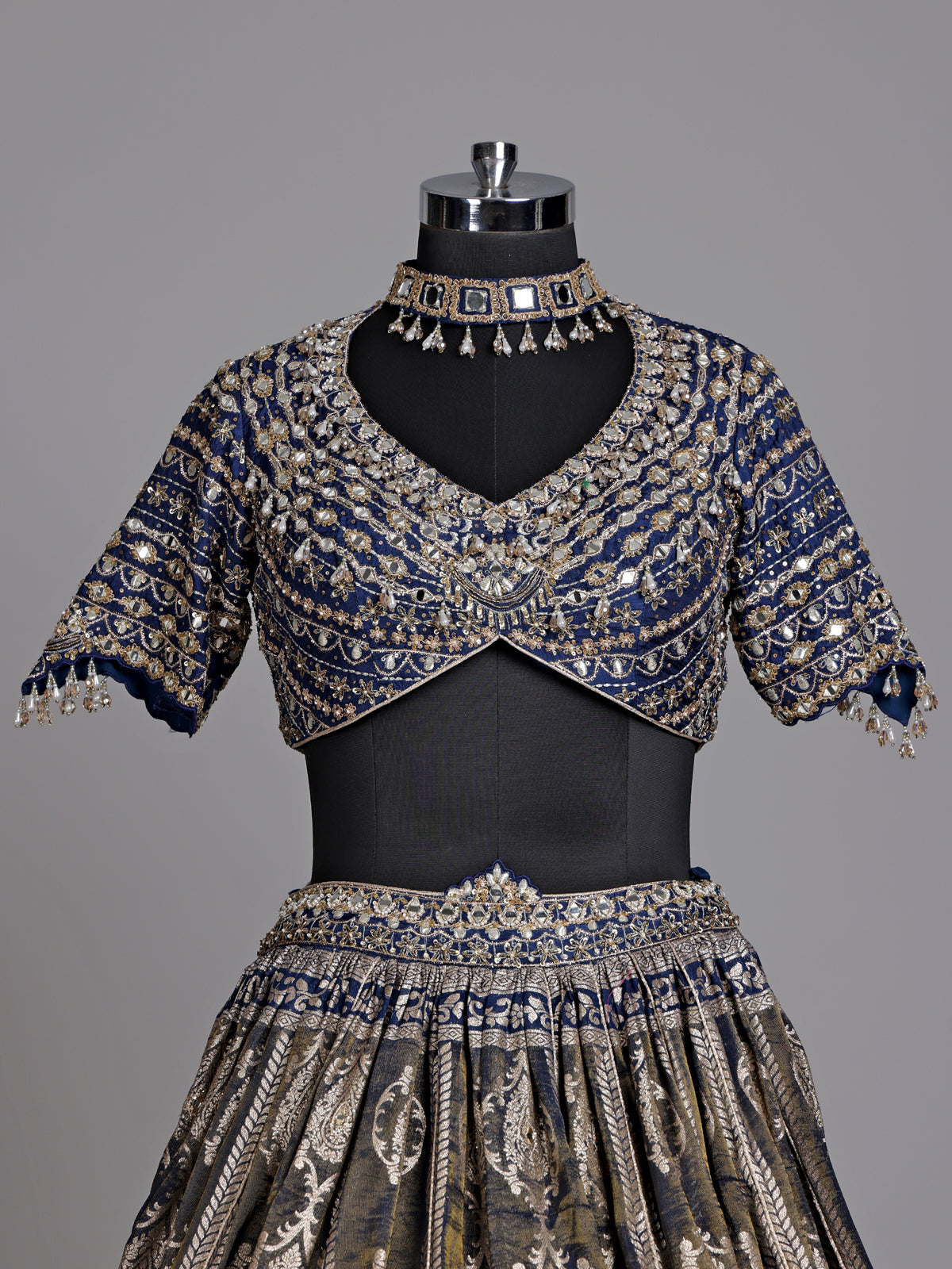 Blue royal tapestry women lehenga choli