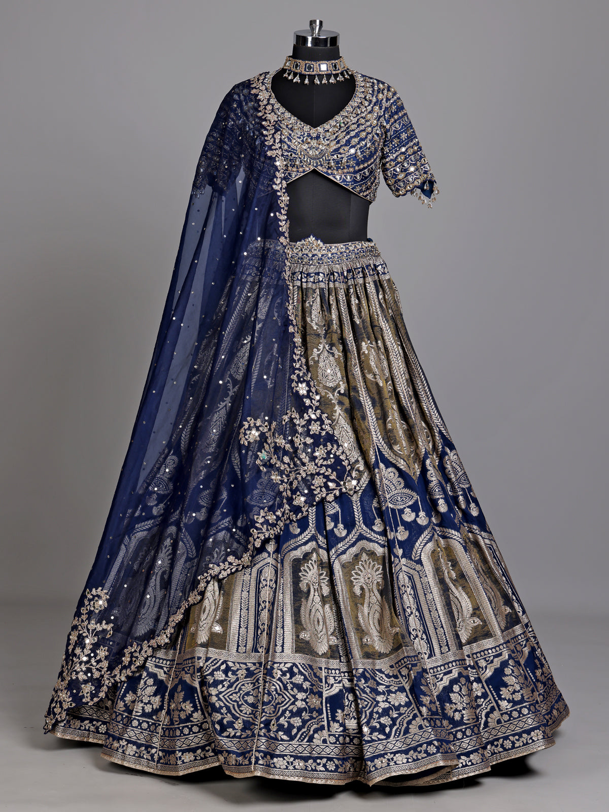 Blue royal tapestry women lehenga choli