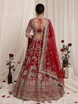 Red royal mughal women lehenga choli