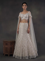 Beige mermaid flare women lehenga choli