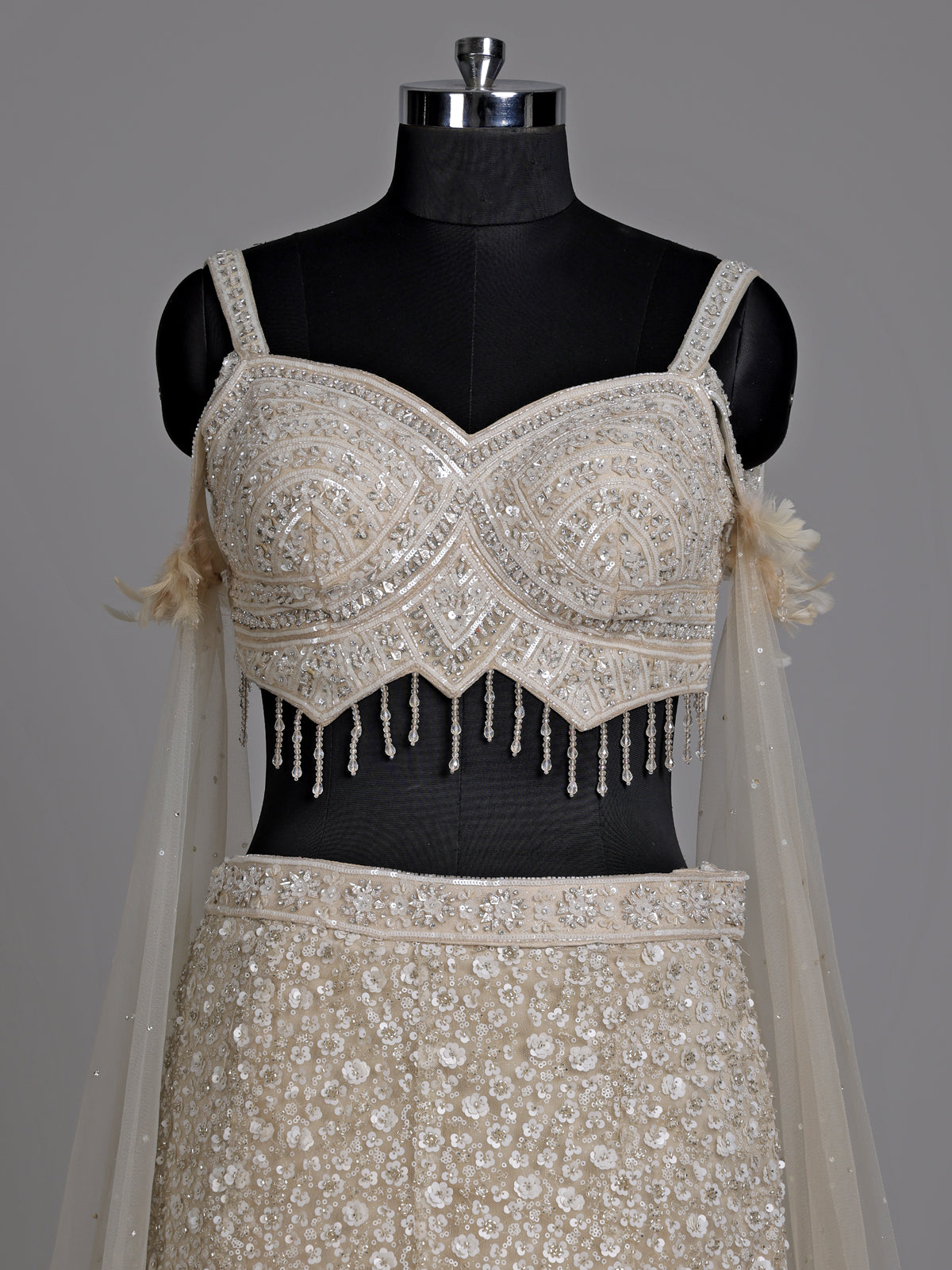 Beige mermaid flare women lehenga choli
