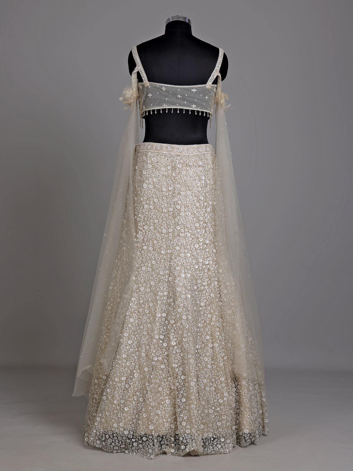 Beige mermaid flare women lehenga choli