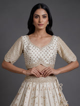 Cream mughal flare women lehenga choli