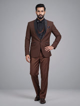 Coffee brown shawl lapel tuxedo set