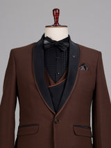 Coffee brown shawl lapel tuxedo set