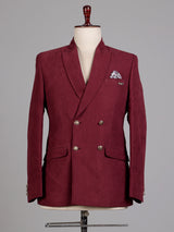 Royal wine double breasted peak lapel formal blazer