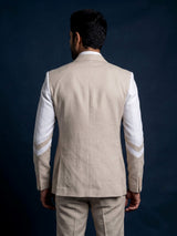 Light beige geometric panel designer blazer