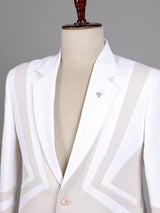 Light beige geometric panel designer blazer