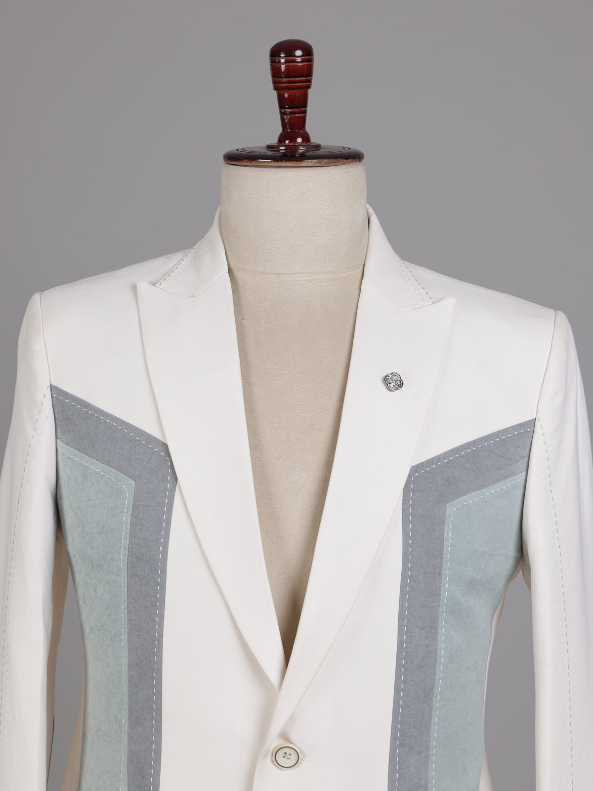 Off White contemporary blazer with geometric contrast inset panels