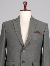 Classic grey herringbone pick stitched single breasted blazer