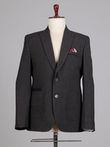 Charcoal black micro textured single breasted evening blazer