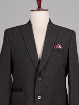 Charcoal black micro textured single breasted evening blazer