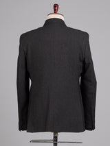 Charcoal black micro textured single breasted evening blazer