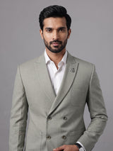 Grey micro textured double breasted formal blazer