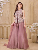 Onion pink floral girls palazzo suit