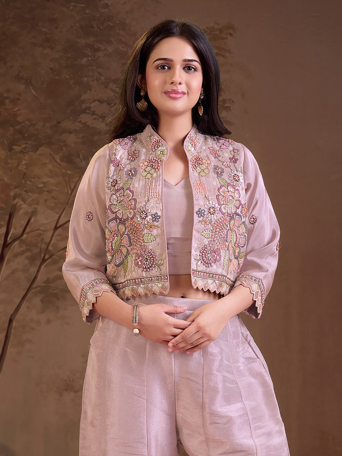 Lilac lavender festive girls sharara suit