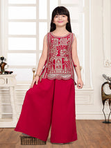 Magenta pink regal girls designer palazzo suit