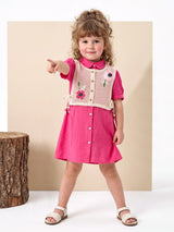 Pink floral layered girls jacket