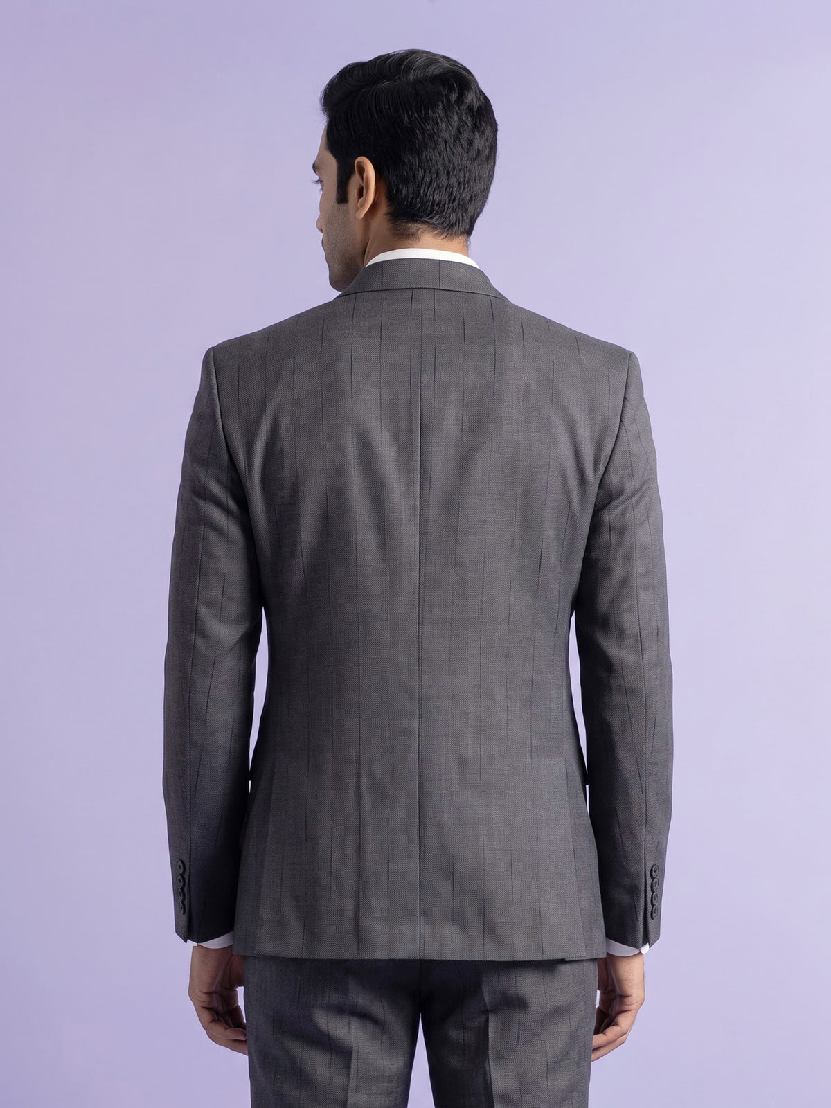 Charcoal grey double-breasted blazer with