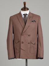 Mocha brown double-breasted coat suit
