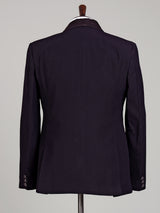 Midnight wine three-piece tuxedo suit with pleated satin lapel