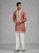 Rust brown heritage mens kurta suit