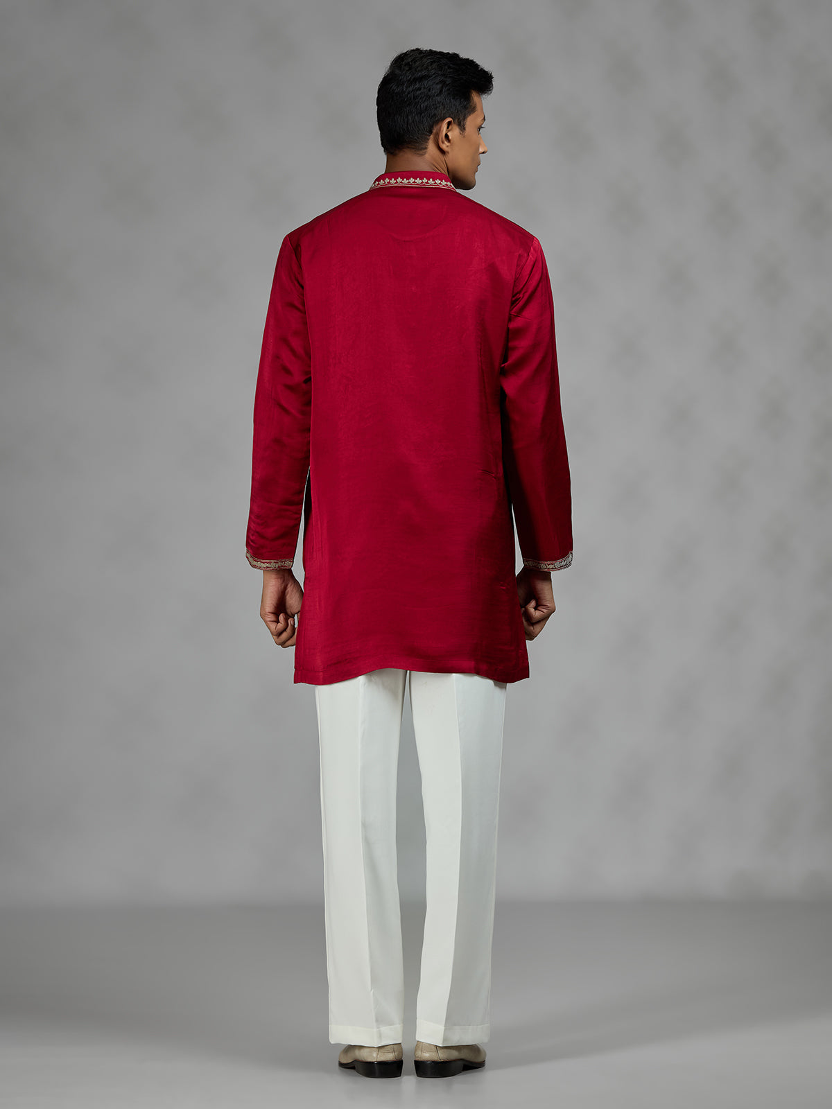 Maroon red regal mens kurta suit