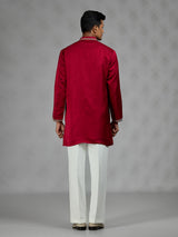 Maroon red regal mens kurta suit