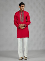 Red radiant mens kurta suit