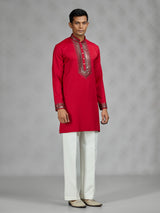 Red radiant mens kurta suit