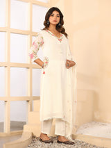 White floral women kurti set