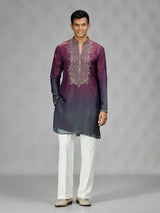 Deep purple Persian mens kurta suit