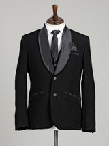 Black terry rayon designer shawl lapel coat suit for mens
