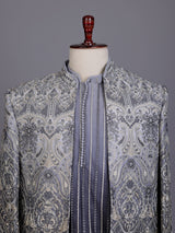 Grey ombre luxury mens indo western