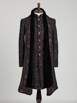 Black georgette embellished sherwani indowestern set for mens weddings