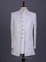 White architectural premium mens indo western