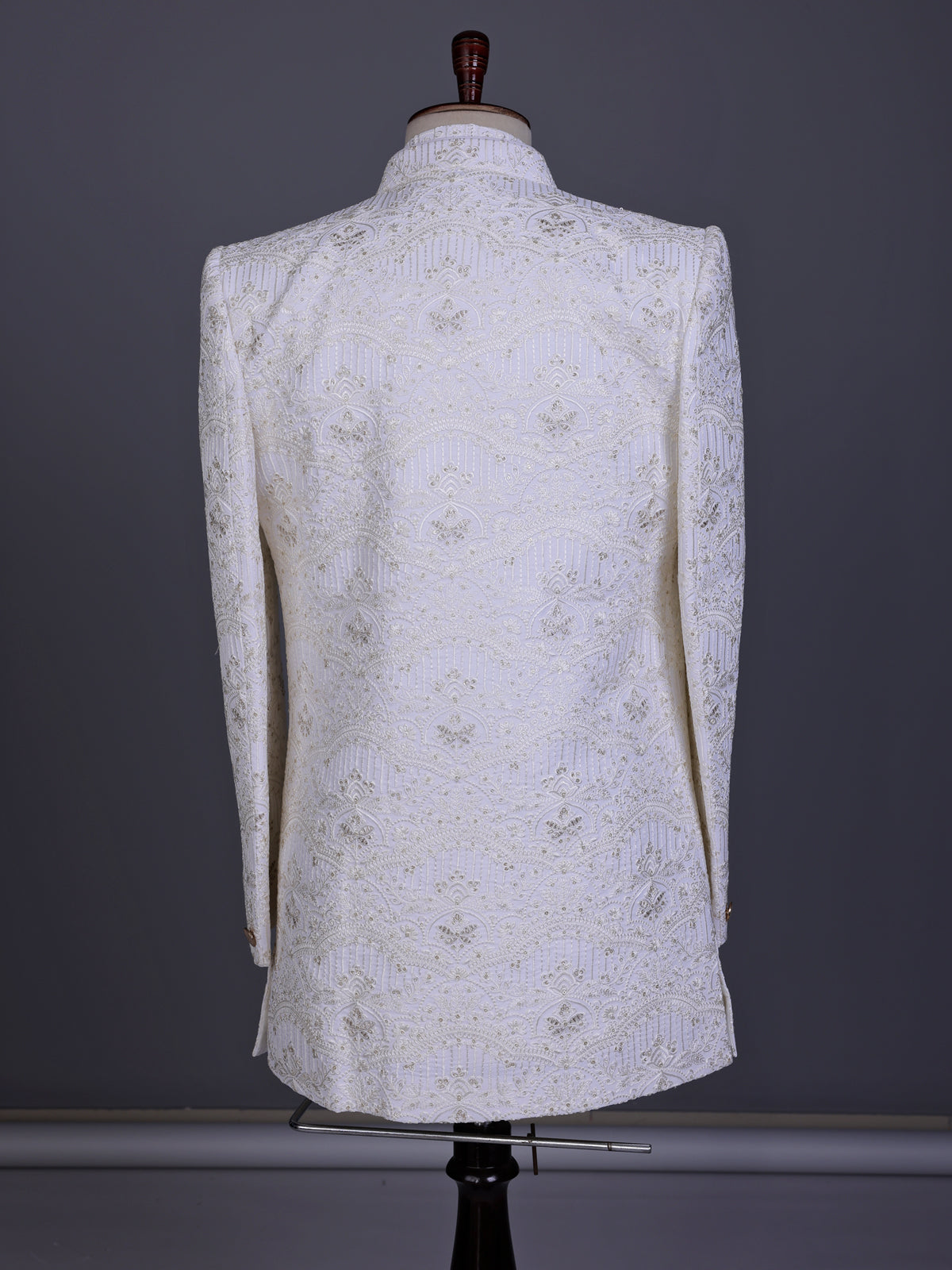White architectural premium mens indo western