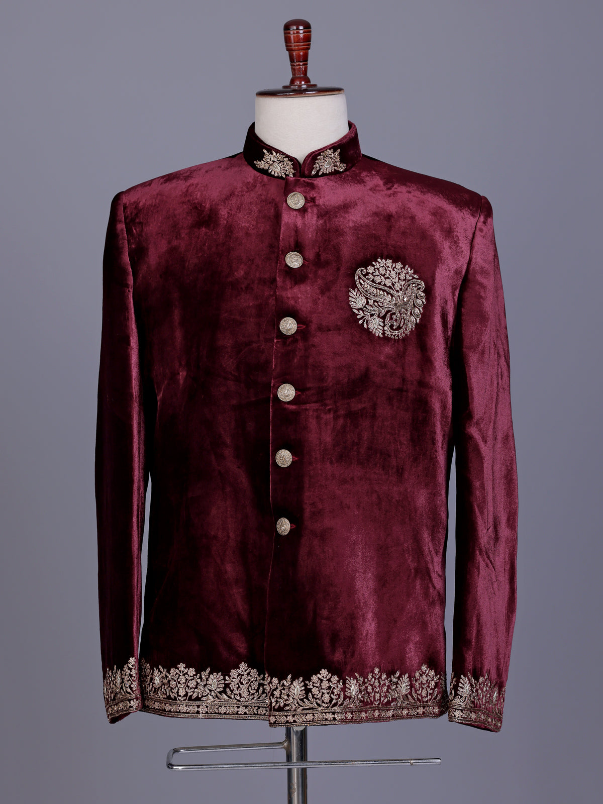 Maroon royal mens jodhpuri suit