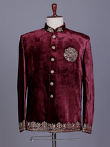 Maroon royal mens jodhpuri suit