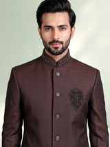 Brown aristocratic mens jodhpuri suit