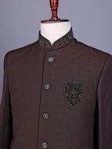 Brown aristocratic mens jodhpuri suit