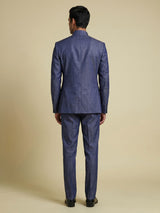 Denim blue tailored mens jodhpuri suit
