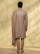 Dark beige opulent mens sherwani