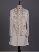 Beige refined mens waistcoat set