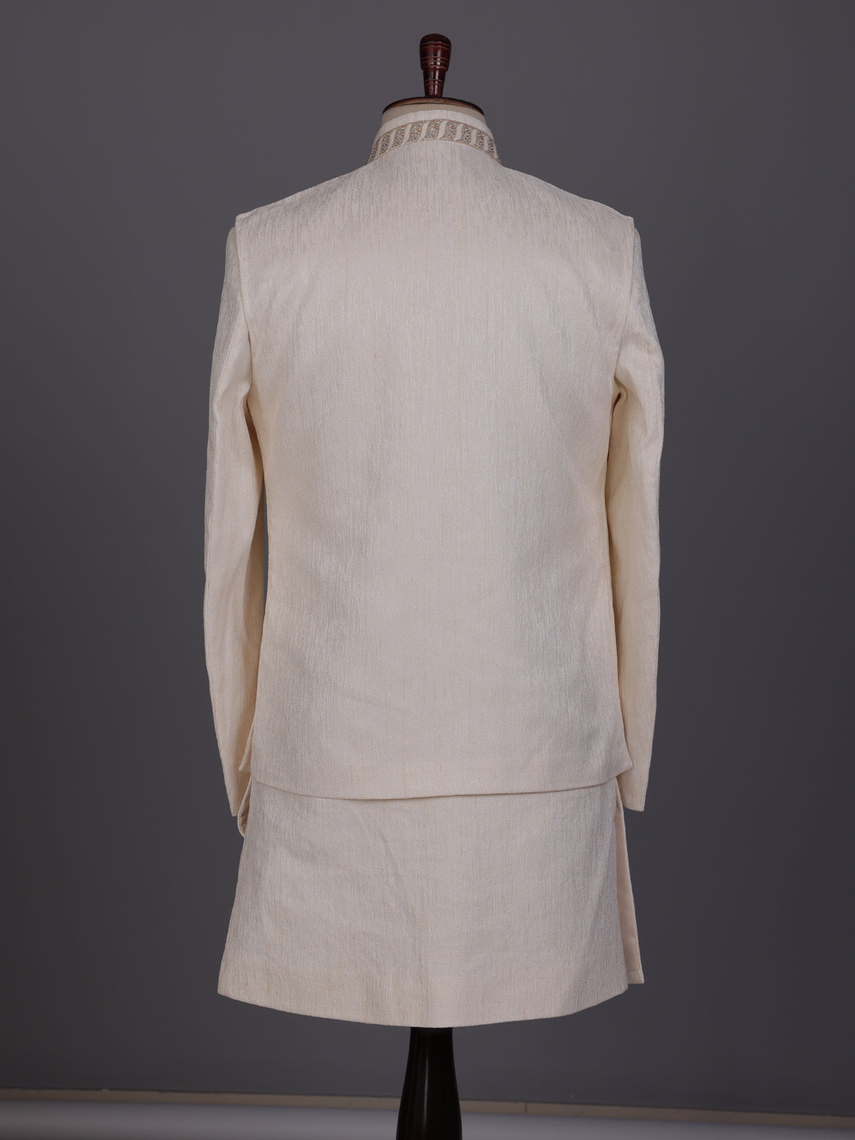 Beige refined mens waistcoat set