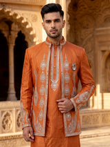 Mustard orange regal mens waistcoat set
