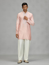 Pink floral mens kurta pajama
