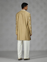 Khakhi zardosi mens kurta suit