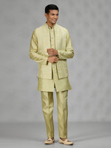 Pastel pista green premium mens waistcoat set